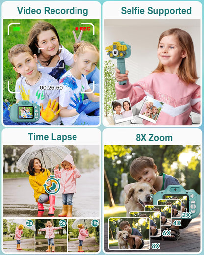 Hangrui Kids Camera, 1080P children's camera, camera for kids with 32G memory card, digital camera for 3-12 year old boys and girls Christmas Toy