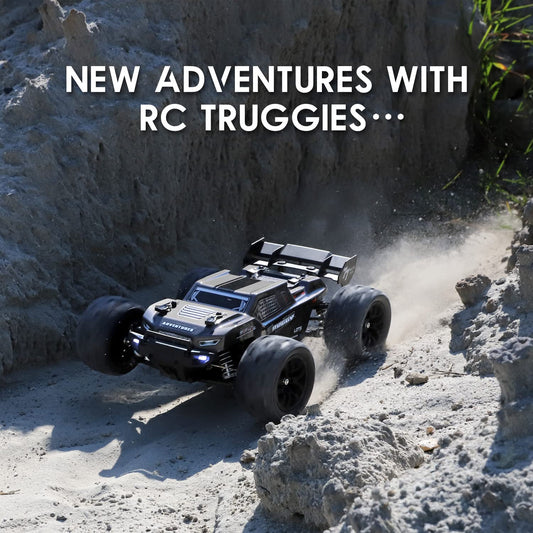 HAIBOXING Remote Control Car, 1:18 RC Cars 36 km/h Hobby RC Car with Lights, 2.4 GHz Waterproof 4WD Off-Road Outdoor Indoor Vehicle, 2 Battery Long Running Time (18868)