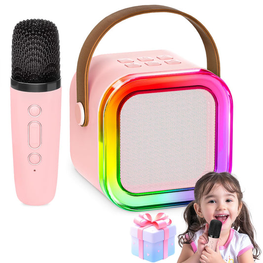 Gifts girls karaoke machine kids: Wowstar karaoke microphone kids - mini karaoke set with microphone - kids toy birthday gifts for 3-12 years girls music instrument accessories