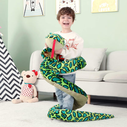 IKASA Big Snake Plush Toy Giant Stuffed Animal, 270cm Large Cobra Stuffed Toy Huge Plush Toy Jumbo Plushies, Gift for Kids