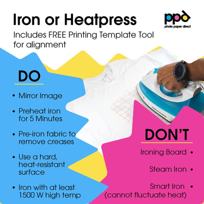 PPD 100xA4 Inkjet Premium Transfer Paper for light fabrics, iron, and heat press PPD-1-100