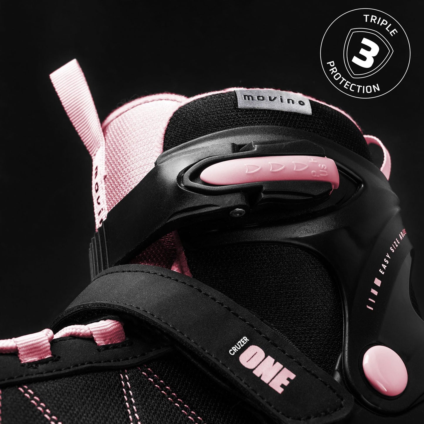 Movino Inline Skates | Cruzer One | Adjustable Roller Skates | Inline Skates for Women Girls Boys | Inline Skates for Kids & Adults | Inline Skates with Large Wheels 72 mm | Kids Inline M (34-37)
