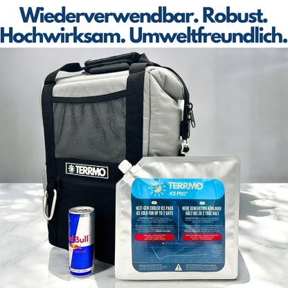 TERRMO Ice Pro™ Premium Large Cooling Pack for Cooler Bag, Ice Box, Cooler Backpack | Long cooling time up to 48-72h | Reusable, High performance | Cooling elements XL | 830ml/900g, 25x25cm (4 pack)