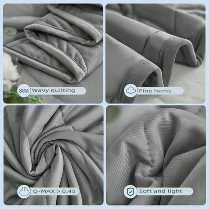 Laneetal Cooling Blanket, lightweight summer blanket with Arc-Chill Q-Max > 0.45 cooling fibers, self-cooling blanket for humans, summer bedspread for sleeping, throw blanket, couch blanket, travel blanket in Grey 150x200 cm