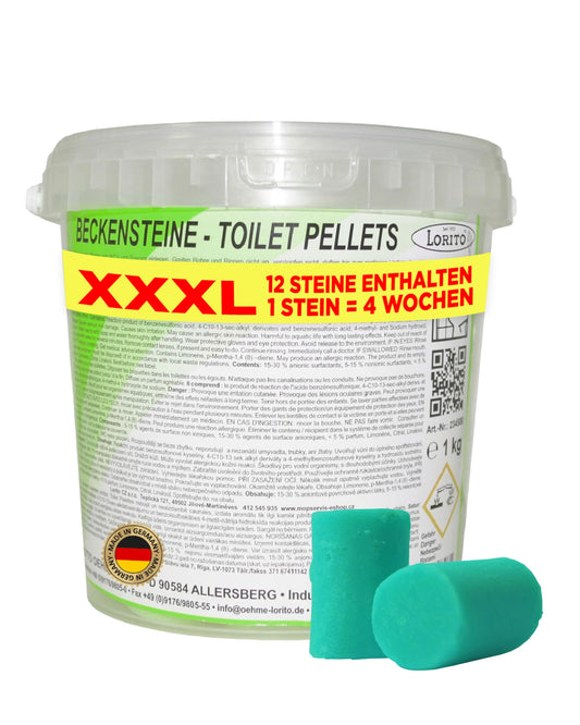 Parrot urinal stones advantage pack 1 kg - Urinal stones with spruce scent for freshness in the toilet, Suitable for private bathrooms, gastronomy & public facilities, Biodegradable