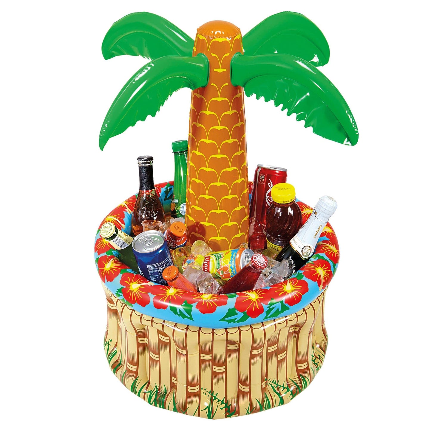 Widmann 10136169B - Inflatable palms, set of 2, approximately 180 cm tall, perfect for beach parties, themed parties, and carnival. & 04865 - Inflatable palm with drink cooler, can be filled with ice and water.