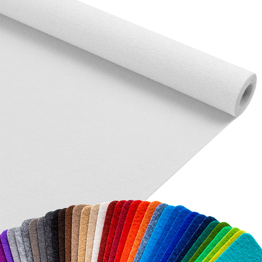 Primaflor Event Carpet Rolls - White with Protective Film, 1.00m x 10.00m, Various Colors, Non-Slip Runner, Flame Retardant Wedding Carpet, B1 Trade Fair Carpet