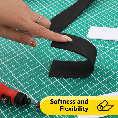 6mm black Eva foam, EVA foam for cosplay, 35.5x124.5cm with high density 86kg/m3 Eva foam sheet for arts and crafts costume DIY project (6mm black)