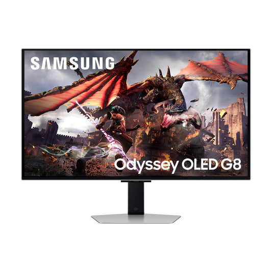 Samsung Odyssey G80SD OLED Gaming Monitor, 32 inches, 4K AI upscaling, UHD screen, 3,840 x 2,160 resolution, 240 Hz refresh rate, 0.03 ms response time (G/G), Nvidia G-Sync and AMD FreeSync Premium Pro, LS32DG800SUXEN