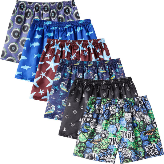 JupiterSecret Men's Satin Boxer Shorts Pack Underwear, Silk Feeling Sleep Shorts with Elastic Waistband