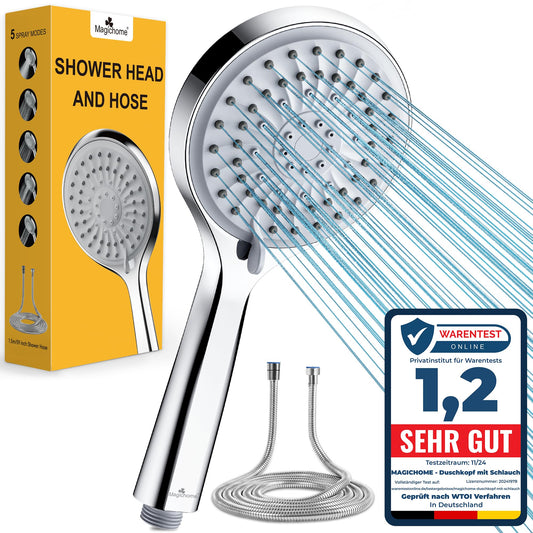 Magichome shower head with hose 59" high pressure shower head 5 spray settings handheld shower head water saving large water-saving shower head