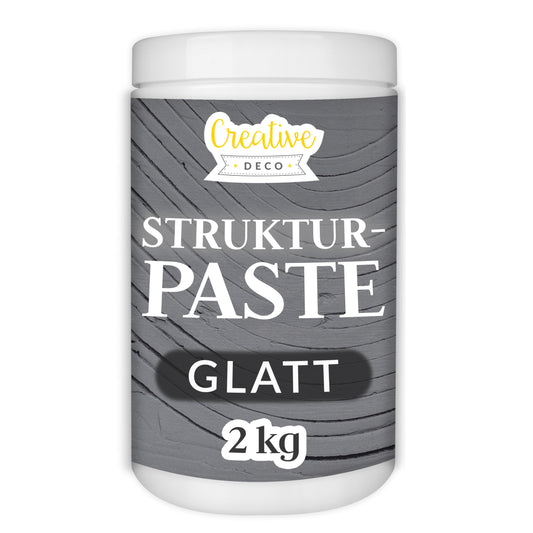 Creative Deco Structure Paste Smooth 2 kg | Dark Grey Spackle for Acrylic Painting | Modeling Paste for Art Projects, Acrylic Paint, DIY, 3D Effects, Textures | Easy to apply with palette knife