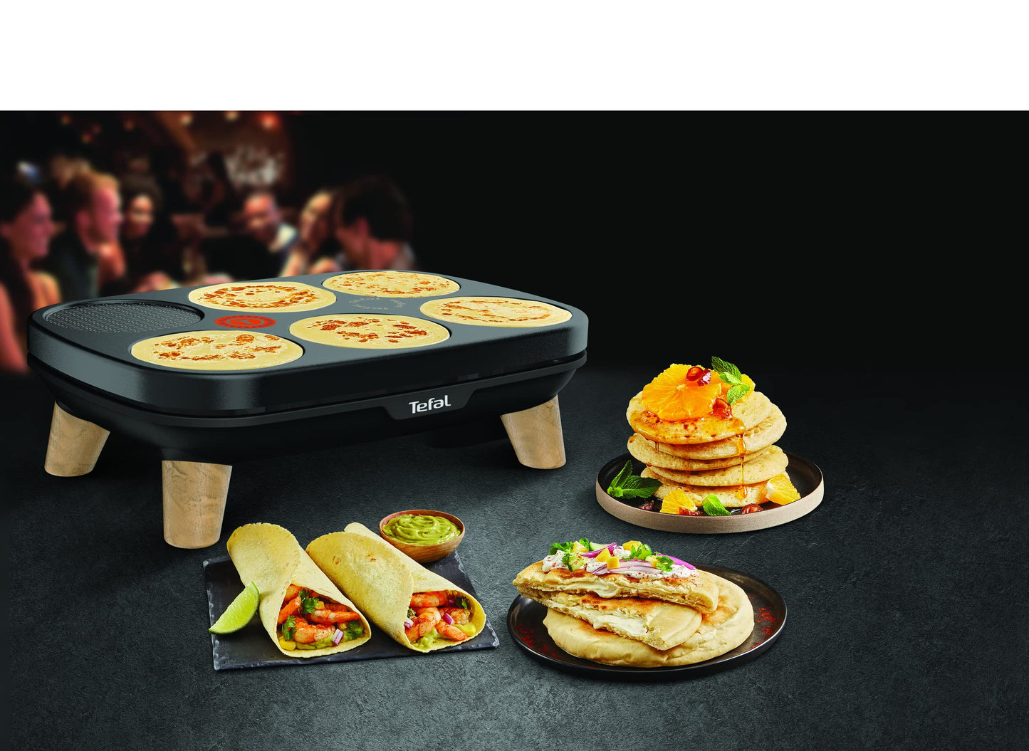 TEFAL PY900D12 Gourmet Crepe Maker Two removable non-stick plates Adjustable temperature Multipurpose crepes, galettes, pancakes
