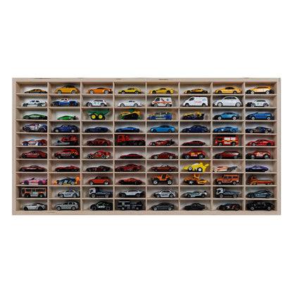 Dekoralove WOOD ORGANIZER 80X40CM for drawers compatible for Hot Wheels jewelry Wood storage compartments white shelf backs