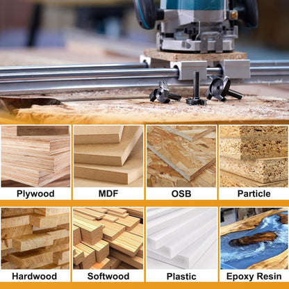 SpeTool 8mm shank 38.1mm diameter planing cutter for router planer cutter for wood with inserts 2+2 flutes CNC router surface planer flatten bit.