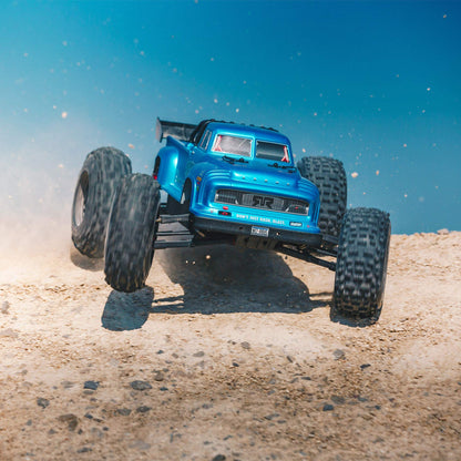 ARRMA 1/8 Notorious 6S V5 4WD BLX Stunt RC Truck with Spektrum Firm RTR (transmitter and receiver included, batteries and charger required), blue, ARA8611V5T2
