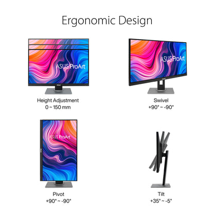 ASUS ProArt PA278QV - 27-inch WQHD Professional Monitor - 16:9 IPS, 2560x1440 resolution - ergonomic, pivot, Calman, frameless, high color accuracy - DVI, DisplayPort, HDMI, Mini-DP, USB hub.