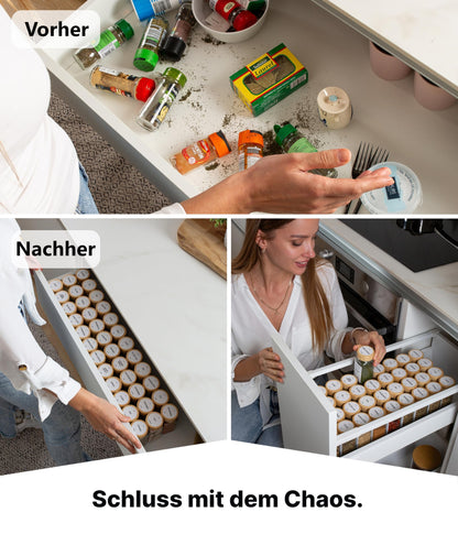 Deco Haus® Square airtight spice jars 12pc set [incl. labels & sprinkle insert] - Glass spice jar set - Spice container spice jars - Spice storage - Containers for spices - Spice storage