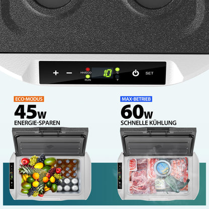 EUHOMY 21L compressor cooler -20℃~20℃, 12V car fridge, portable freezer 12/24V DC 220-240V AC, with APP control for camping, traveling, truck, home