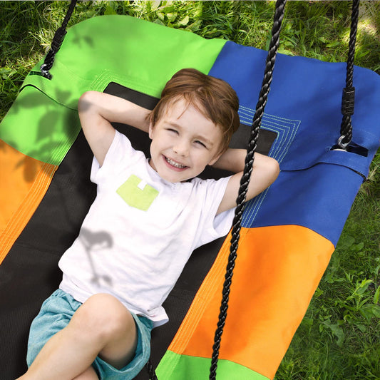 Dripex  kids swing 115cm x75cm rectangular swing for kids up to 100kg adjustable height hanging swing metal frame waterproof outdoor indoor for kids adults