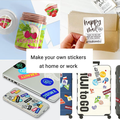 Cartridgeify 30 sheets A4 vinyl sticker paper, printable sticker film, white, self-adhesive waterproof sticker label, vinyl sticker for inkjet printer laser printer