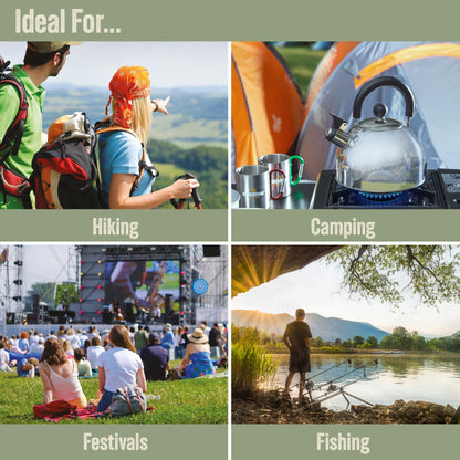Milestone Camping Unisex-Adult Whistling Kettle, tea pot, coffee pot, indoor/outdoor camping hiking picnic, stainless steel, 22x21x18