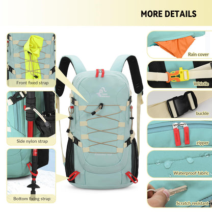 Bseash 40L Lightweight Waterproof Hiking Backpack with Rain Cover, Outdoor Sports Travel Daypack Multifunctional Travel Bag for Camping, Climbing, Skiing, Cycling (Black)