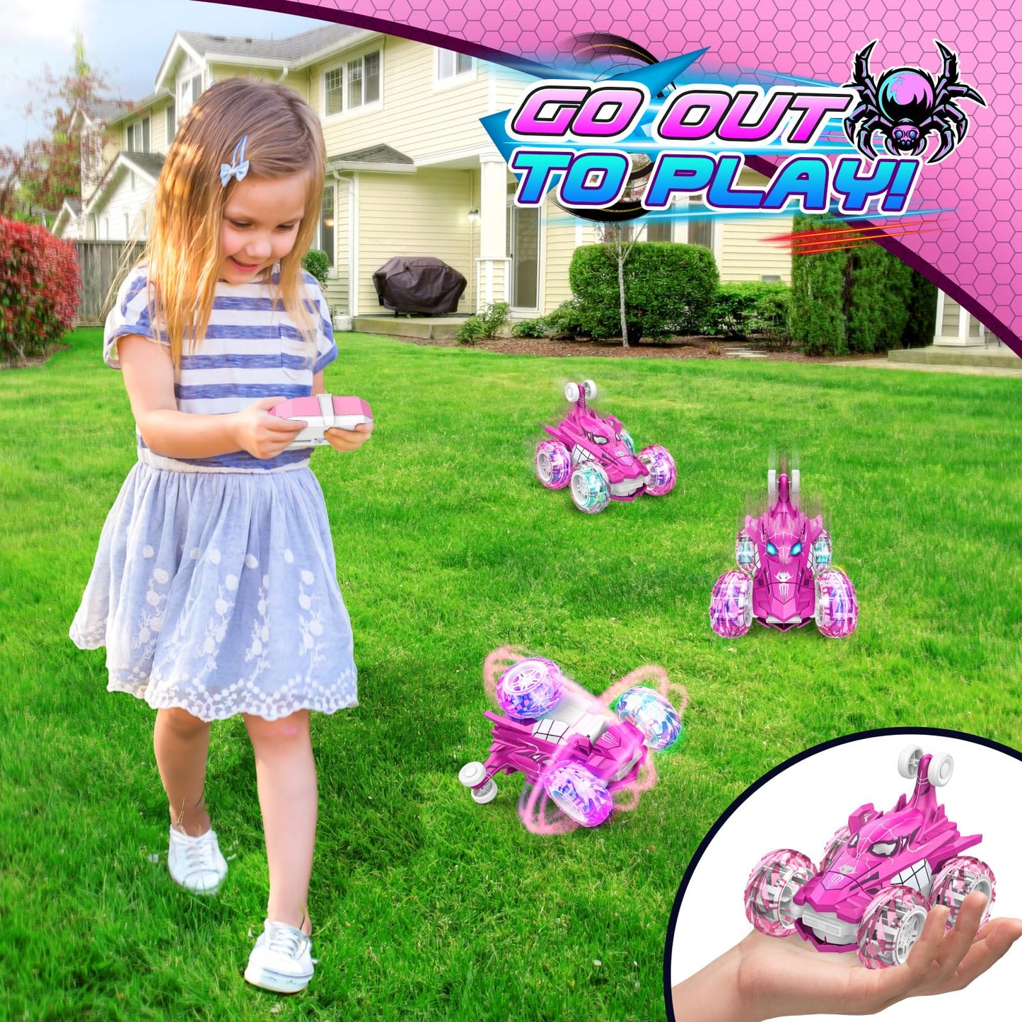 Dreamlandia remote control car for ages 3-9, gift for girls 3-10 years old. RC car monster truck game for ages 3-6. Easter gifts for kids.