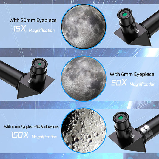 Telescope for children, astronomy telescopes, 70mm aperture, 300mm AZ mount, telescopes for adults, telescope for kids beginners with tripod, backpack