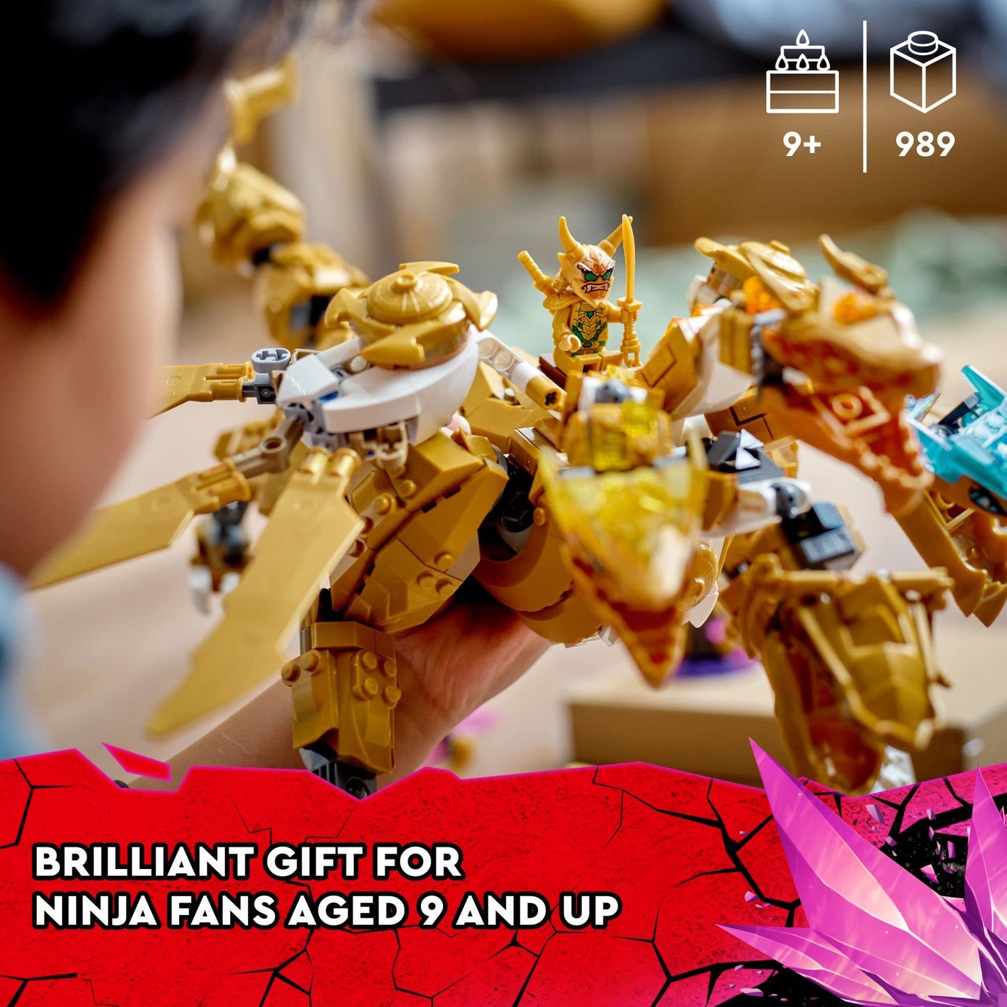 LEGO NINJAGO Lloyd's Golden Ultra Dragon 71774 Ninja Building Toy Set for boys, girls, and kids ages 9 and up (989 pieces)