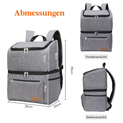 Lifewit 21L Insulated Cooler Bag, Thermo Lunch Tote, Cooler Backpack, Leakproof Double Decker Cooler Bag for Men, Women, Moms for Lunch, Picnic, Shopping, Travel, Grey