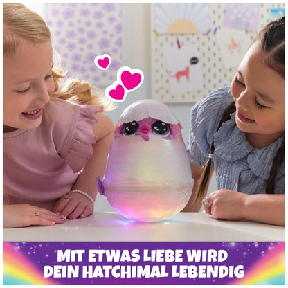 Hatchimals Alive Mystery Egg Pufficorn - magical self-hatching egg about 25 cm tall with interactive surprise plush toy, for children aged 5 and up.