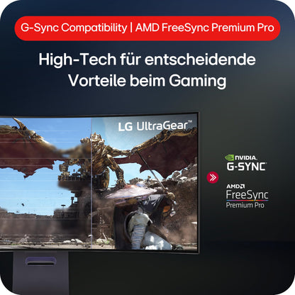 LG Electronics 34GS95QE-B.AEU UltraWide QHD UltraGear Gaming OLED Monitor, 34" (86cm), 3440 x 1440 resolution, 0.03ms GtG, 240Hz refresh rate, HDR400 TRUE BLACK, NVIDIA G-Sync Compatible, AMD FreeSync Premium Pro - Gray