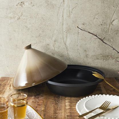 COOK CONCEPT - KC24041 - Tajine induction cast iron aluminum Round ceramic hob stainless steel Taupe Kitchen hotplate