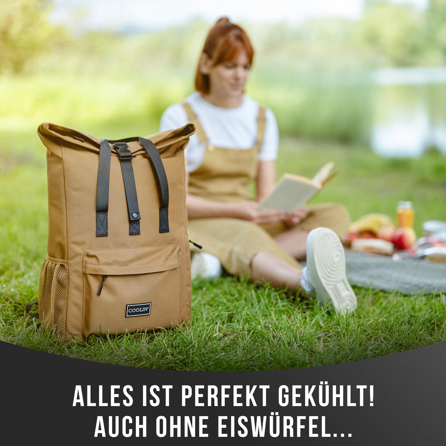 Coolin' Cooler Backpack 30L | Backpack with insulated compartment for beer, picnic, drinks & more | Cooler bag as a backpack - practical & easy | Thermo backpack for beach or hikes (Brown)