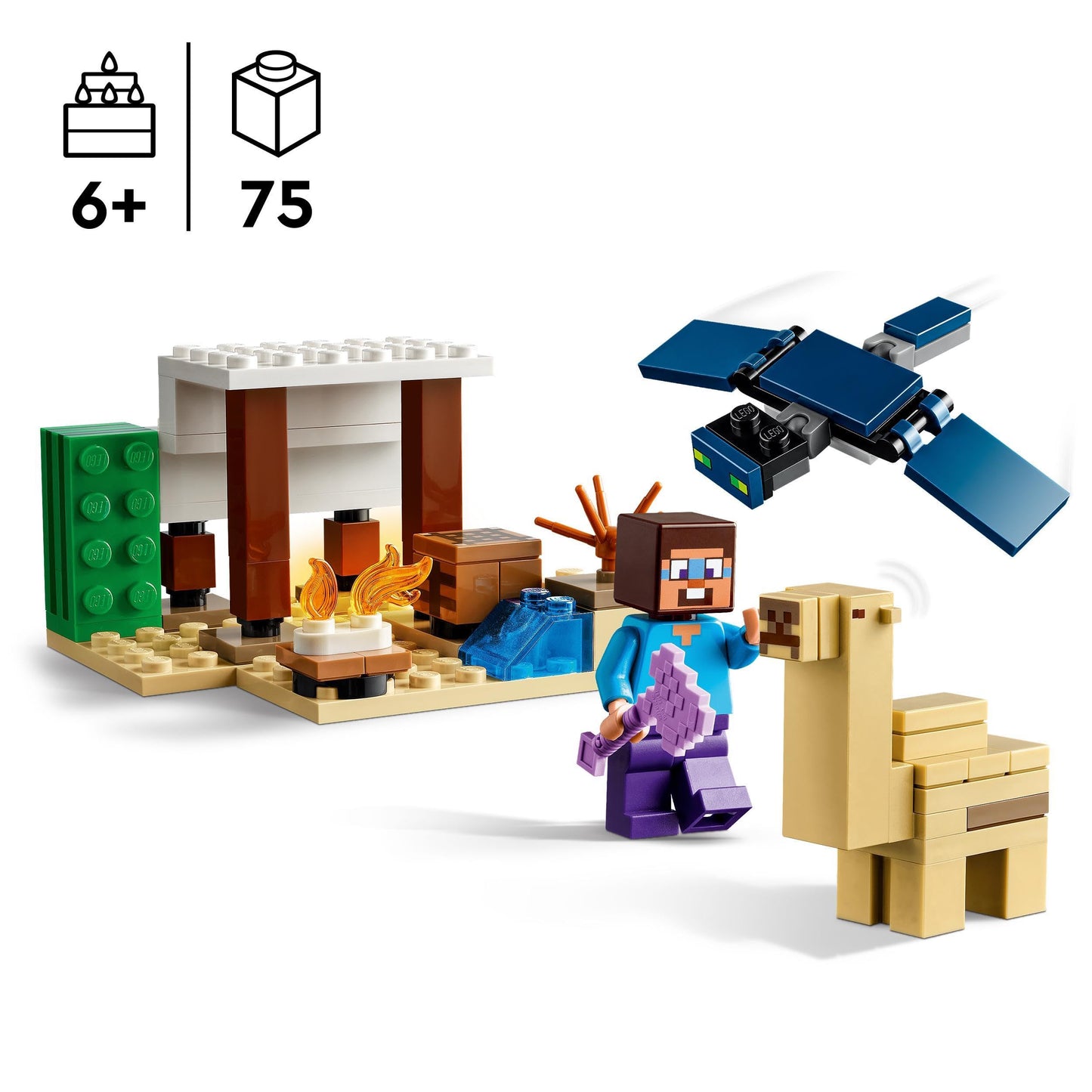 LEGO Minecraft Ambush at the Nether Portal, gaming toy in the Nether & Minecraft Steve's Desert Expedition, set for boys and girls based on the video game.