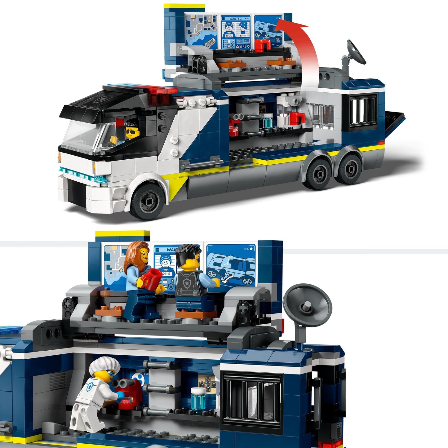LEGO City Police Truck with Lab, Police Set with Quad and Truck Toy for Kids & City Rescue Helicopter, Helicopter Toy for Kids
