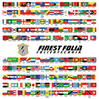 200 country flags sticker set on 8 A4 sheets, each flag 4.9x3.3cm, for model making, bikes, cars, motorcycles, decoration countries R108 (XXL Worldwide)