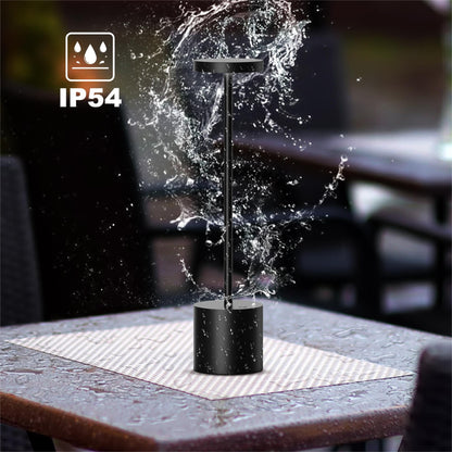 SLSMD Cordless Table Lamp, 5000mAh Metal Aluminum Dimmable LED Battery Table Light, Portable USB Rechargeable Nightstand Lamp, Suitable for Indoor Outdoor Dining Room Bar Patio (2 Black)