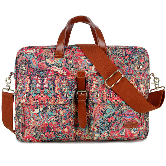 Baosha Women Laptop Bag 17 Inch Briefcase Ladies Shoulder Bags Work Bag Business Bag Multicompartment BC-07 (Multicolor Print HS)
