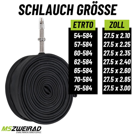 2-pack Swallow tube 21F SV 40mm Freeride 27.5 inches (54/75-584) + MSZweirad tire lever