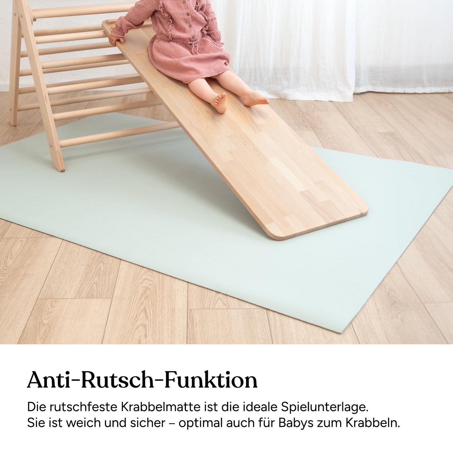 Honored Child® Made in Germany Anti-Slip Crawling Mat Oeko-Tex Mats | Playmat Baby | Size 120x120cm GRAY