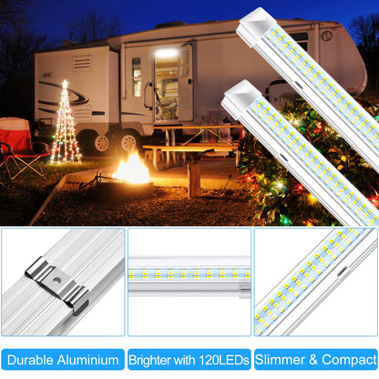 papasbox 4x 108 LED Interior Car LED Lighting, Interior Lighting 12 Volt LED Lamp 12V Light Strip Lighting, 9W Strip Interior Light, Fluorescent Lamp for Kitchen Camping RV Boat