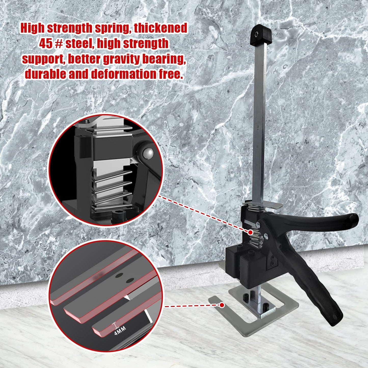 Labor-saving lifter, 2 pieces 38.8cm arm hand tool lifter with scale, up to 240kg tile lifter lifting tool, telescopic support height adjuster, lifter for drywall wall tiles furniture