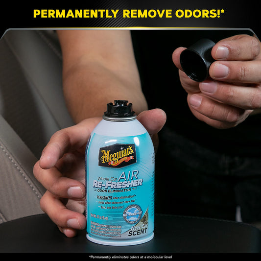 Meguiar's Air Re-Fresher New Car eliminates odors like smoke and pet smells, leaving a long-lasting fresh scent in your vehicle. G16402EU- 59ml.
