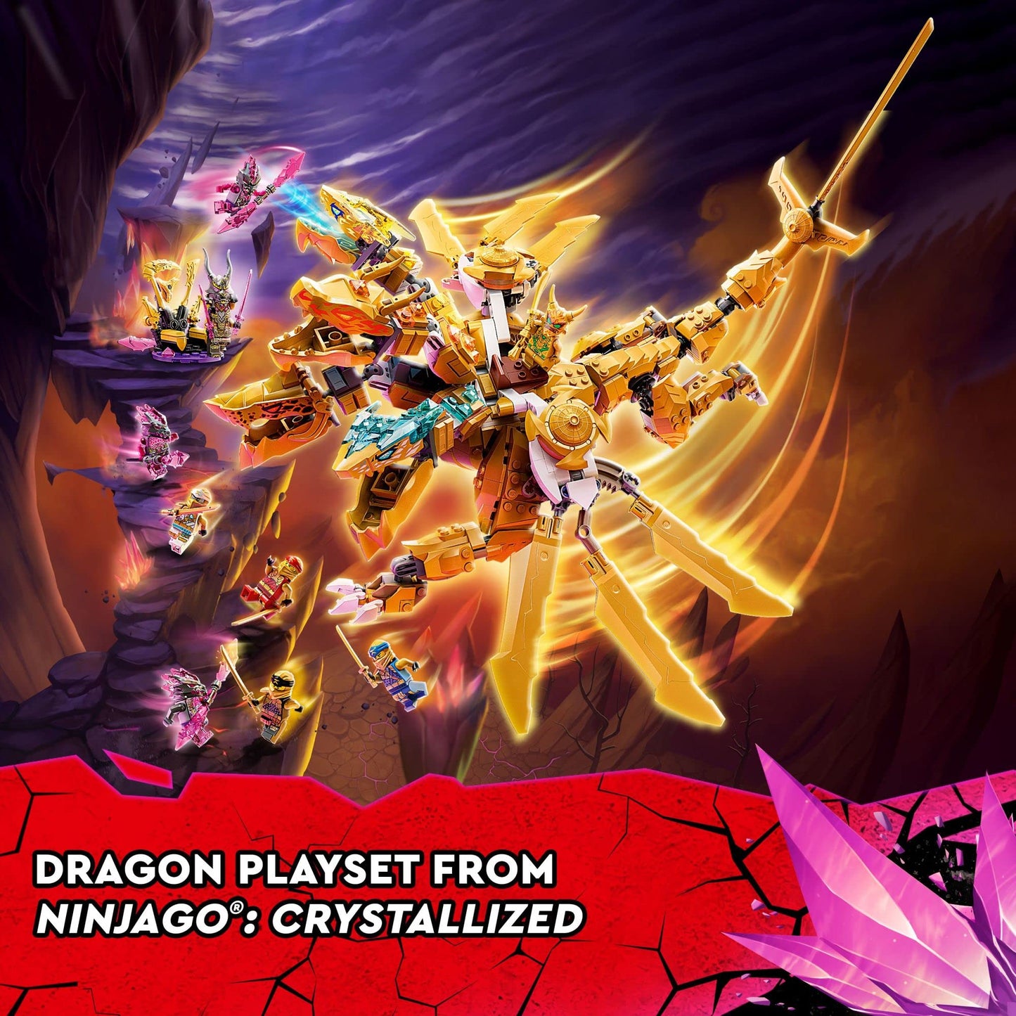 LEGO NINJAGO Lloyd's Golden Ultra Dragon 71774 Ninja Building Toy Set for boys, girls, and kids ages 9 and up (989 pieces)