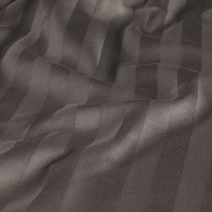 Pure Label 2-Pack Mako Satin Damask Stripe Pillowcases 40x40 cm made of 100% cotton in Taupe| Incredibly soft decorative pillows that match our bed linen sets.