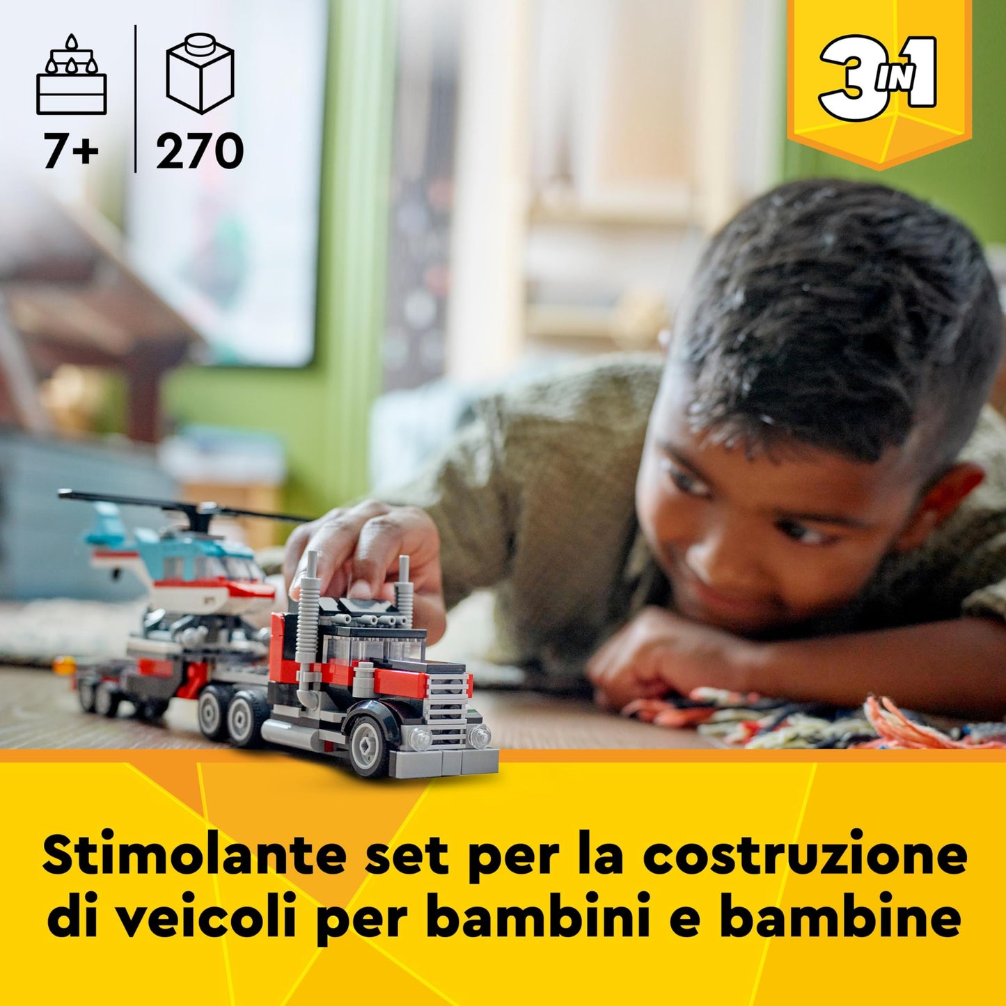 LEGO Creator 3in1 Low Loader with Helicopter & 31058 Creator Dinosaur.