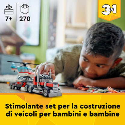 LEGO Creator 3in1 Low Loader with Helicopter & 31058 Creator Dinosaur.