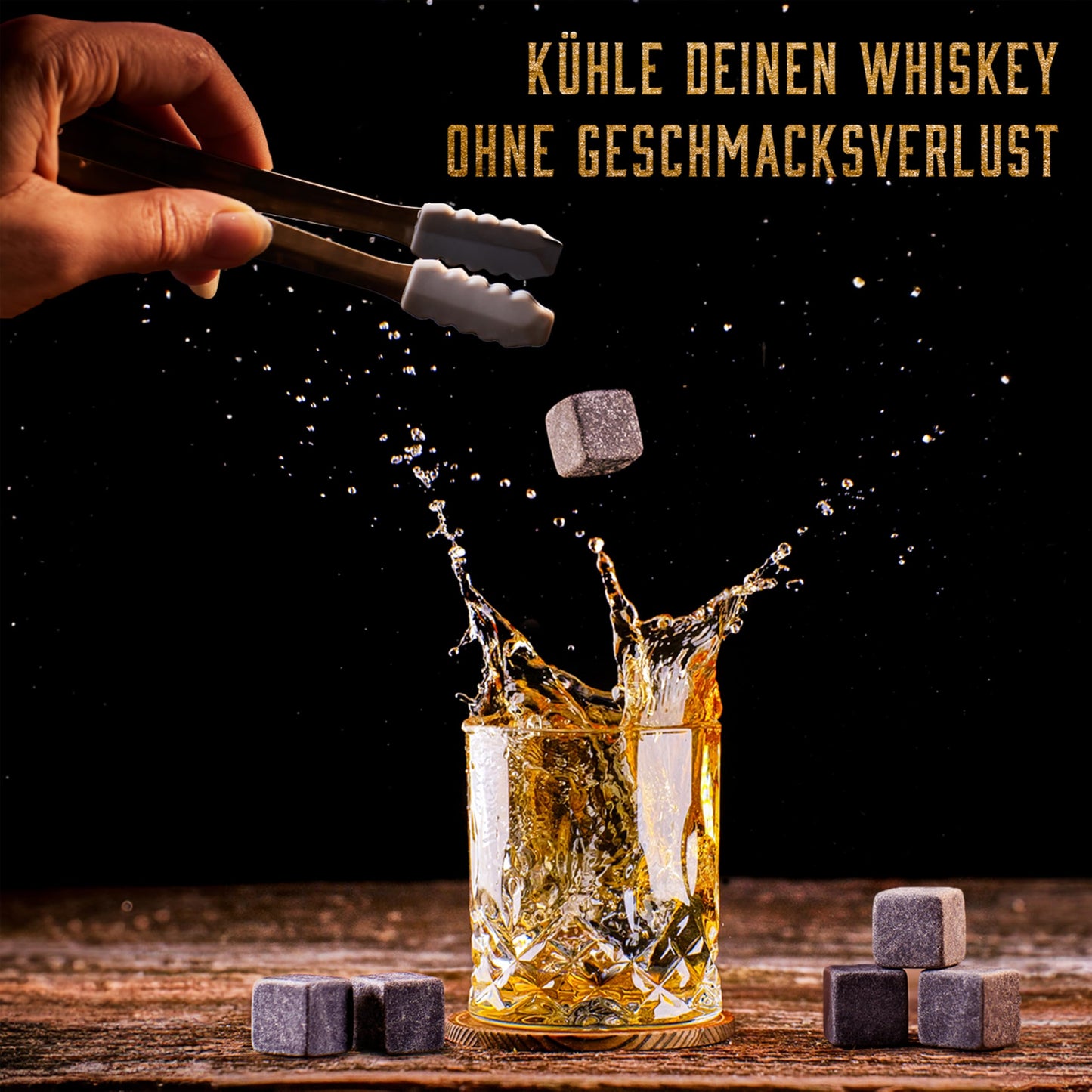 WHISISKEY Whiskey Glasses Set - Whiskey Gift Set Glass - Whiskey Glasses - Men's Gifts - Men's Gifts - Birthday Gift Man - Gift Box, 2 Rum Glasses x 310ML, 8 Whiskey Stones